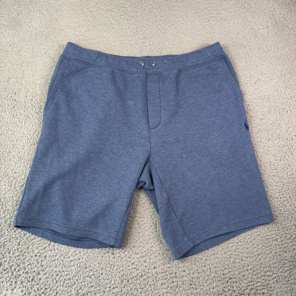 Polo Ralph Lauren Double Knit Shorts Mens XL Blue 9" Sweat Missing Drawstring